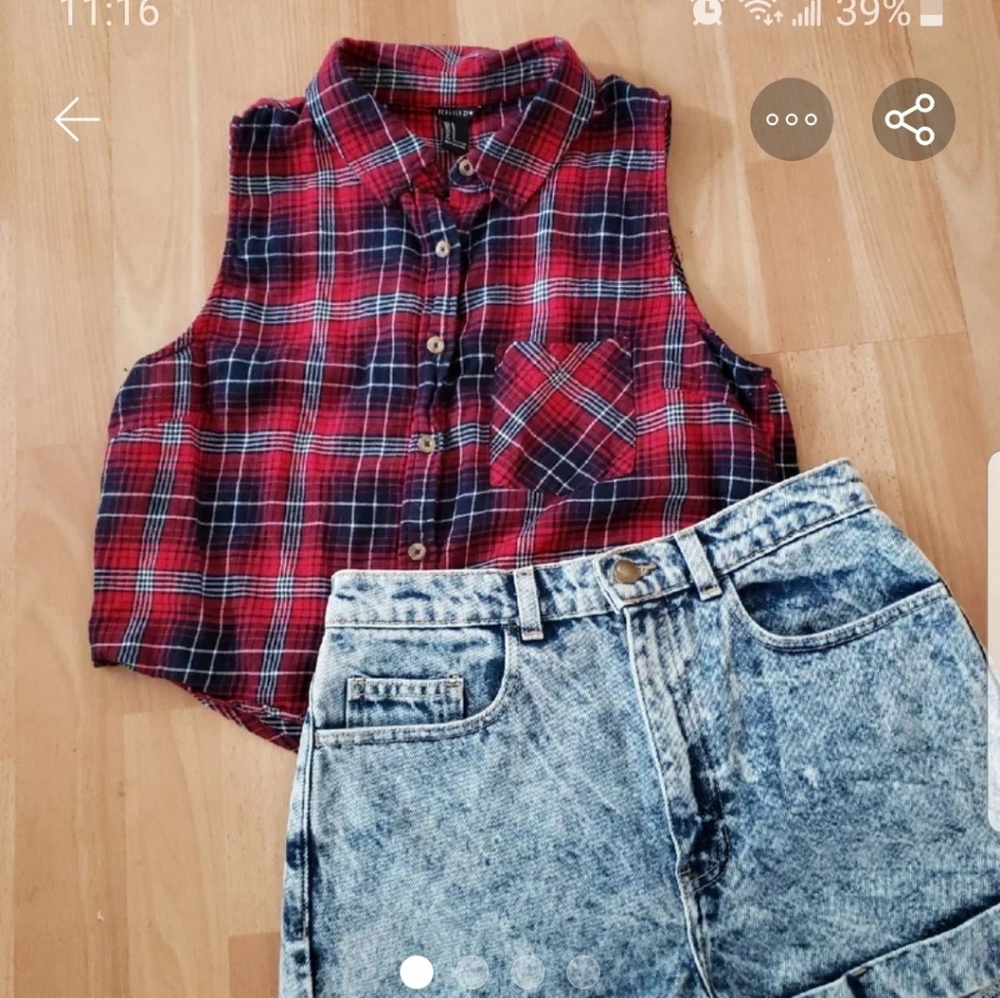 Forever21 Plaid crop top